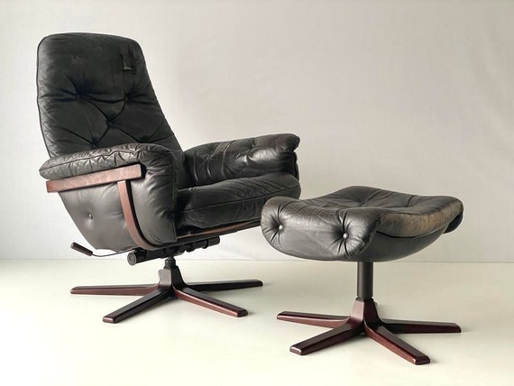 レザー ノルウェー 70's北欧ヴィンテージ□Convair回転ラウンジ