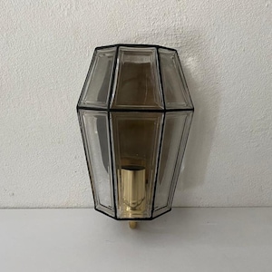 Limburg Iron Structured Glass & Brass Wall Sconce, 1960s, Germany