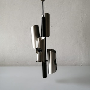 Wonderful 4 shade Metal Space Age Ceiling Lamp, 1970s