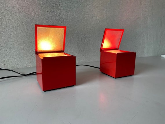 namens Onbepaald Berg kleding op Pair of CUBOLUCE Table Lamps by OPI Milano for Cini & Nils - Etsy