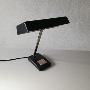 Hillebrand 2 socket black metal Table lamp - 1970s Germany