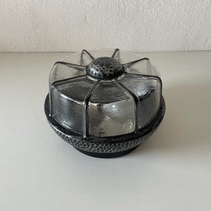 Lovely Iron Structured Glass Flush Mount Light by RZB, 1960s, Germany