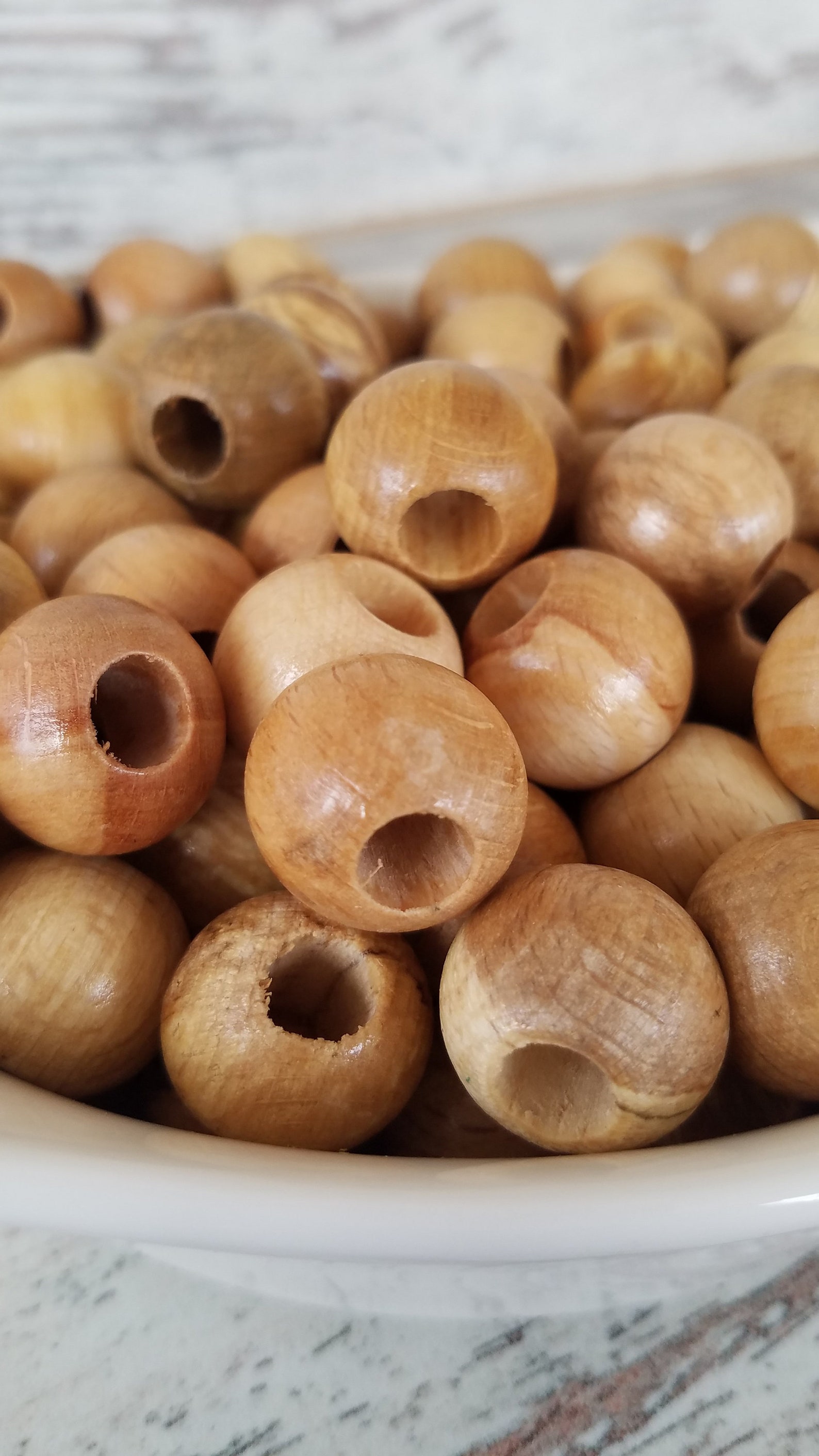 Macrame Wooden Beads 18mm Round Natural Colour Wooden Beads Etsy