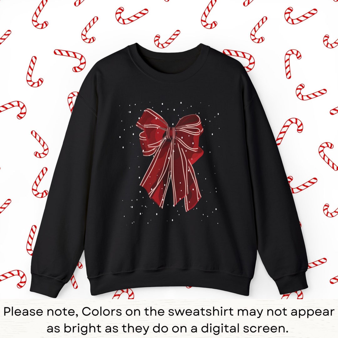 Santa & Bow Graphic Long Sleeve Sweatshirt