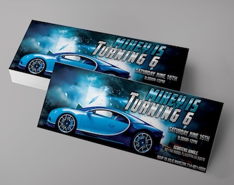 Auto-Event-Ticket, Auto-Rennen-Einladung, Auto-Rennen-Geburtstagsticket,