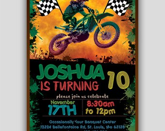 Motocross Invitation Etsy