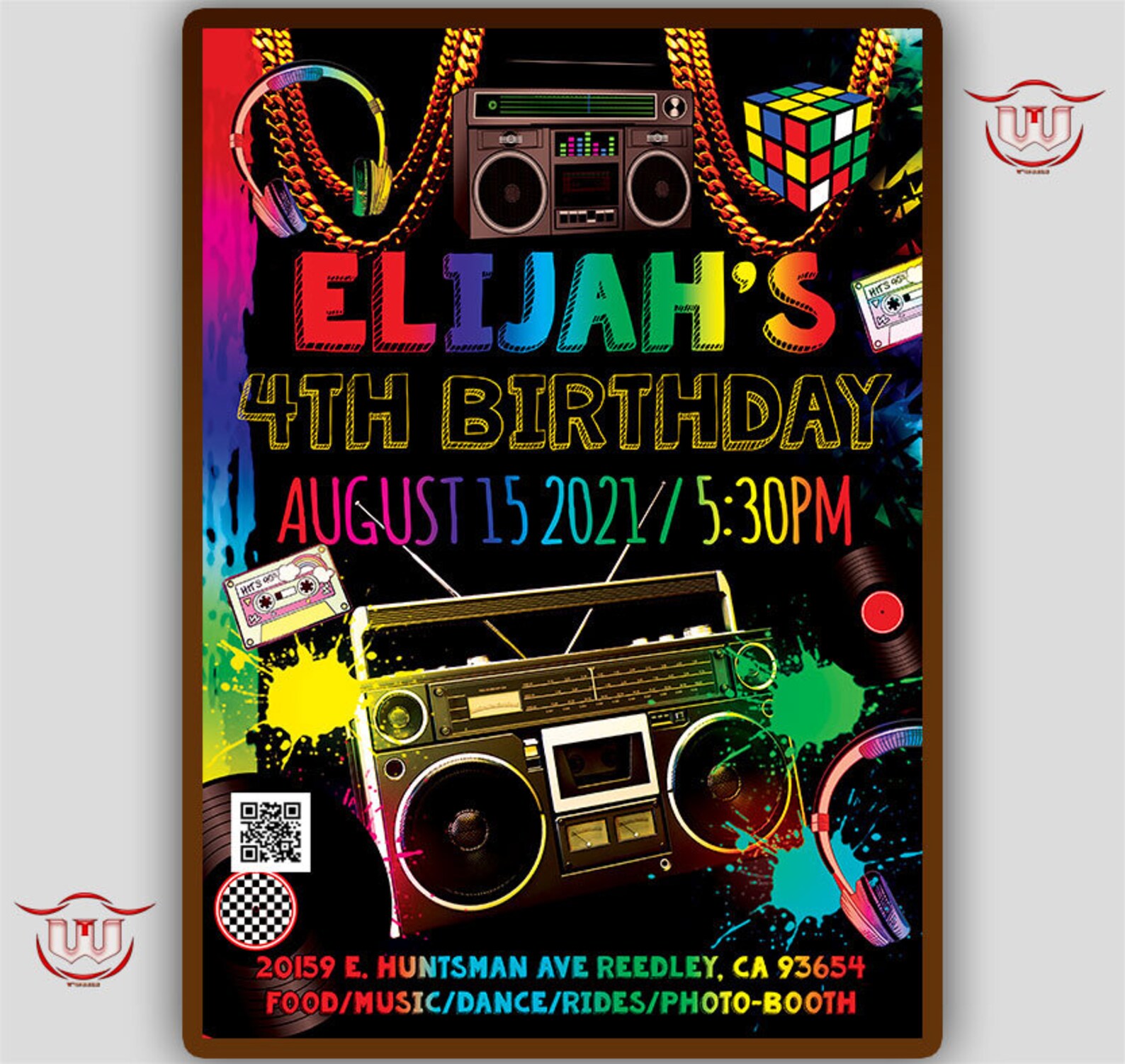 90's Birthday Party Invitation 80's Birthday Party - Etsy