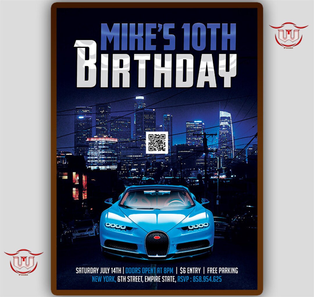 Car Invitation Car Racing Invitation Auto Racing Birthday Etsy