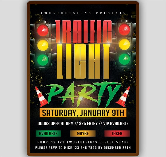 Traffic Party Invitation Traffic Light Bash - Etsy