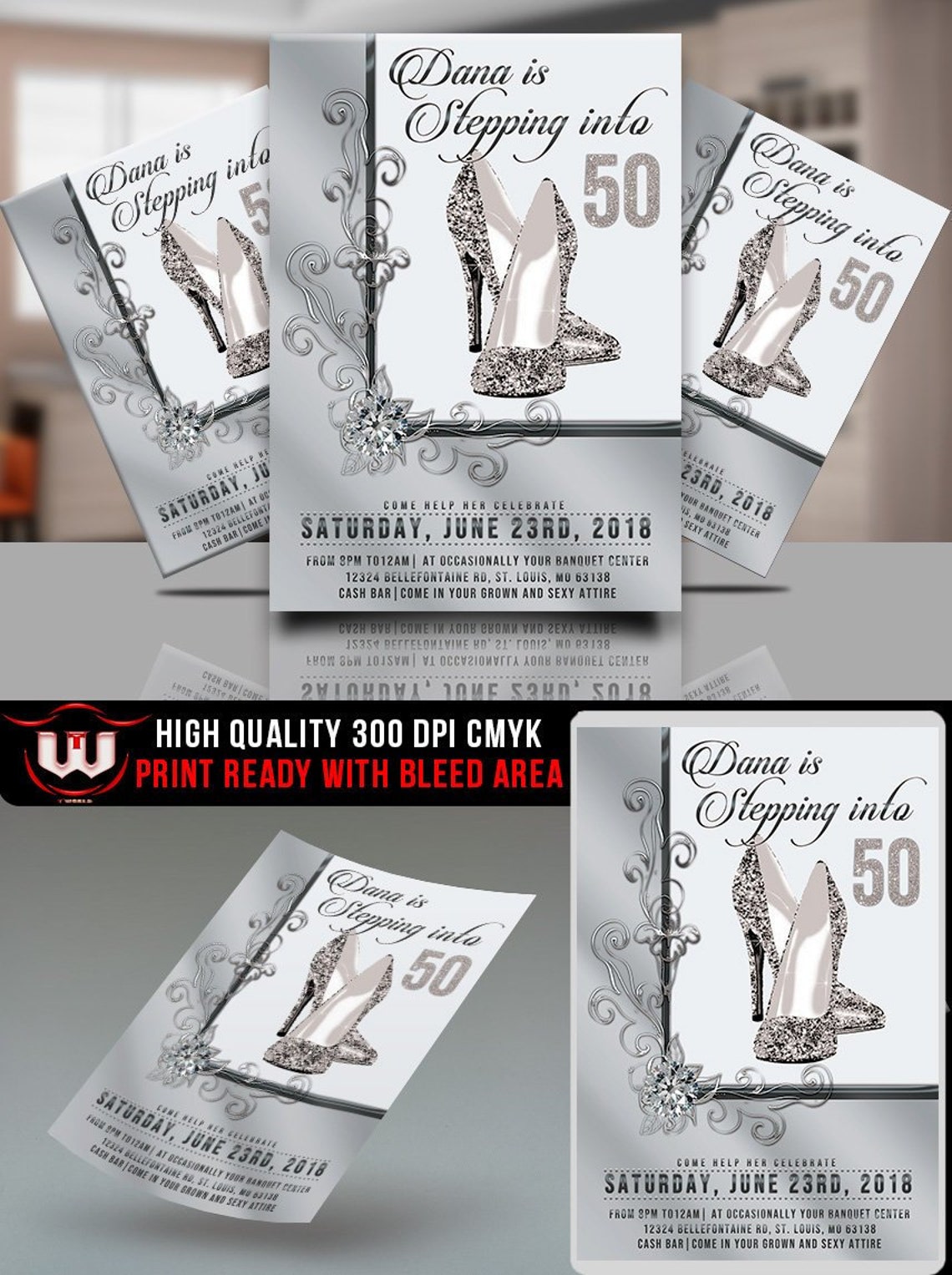 45th Birthday Invitation 55th Birthday Party All White - Etsy