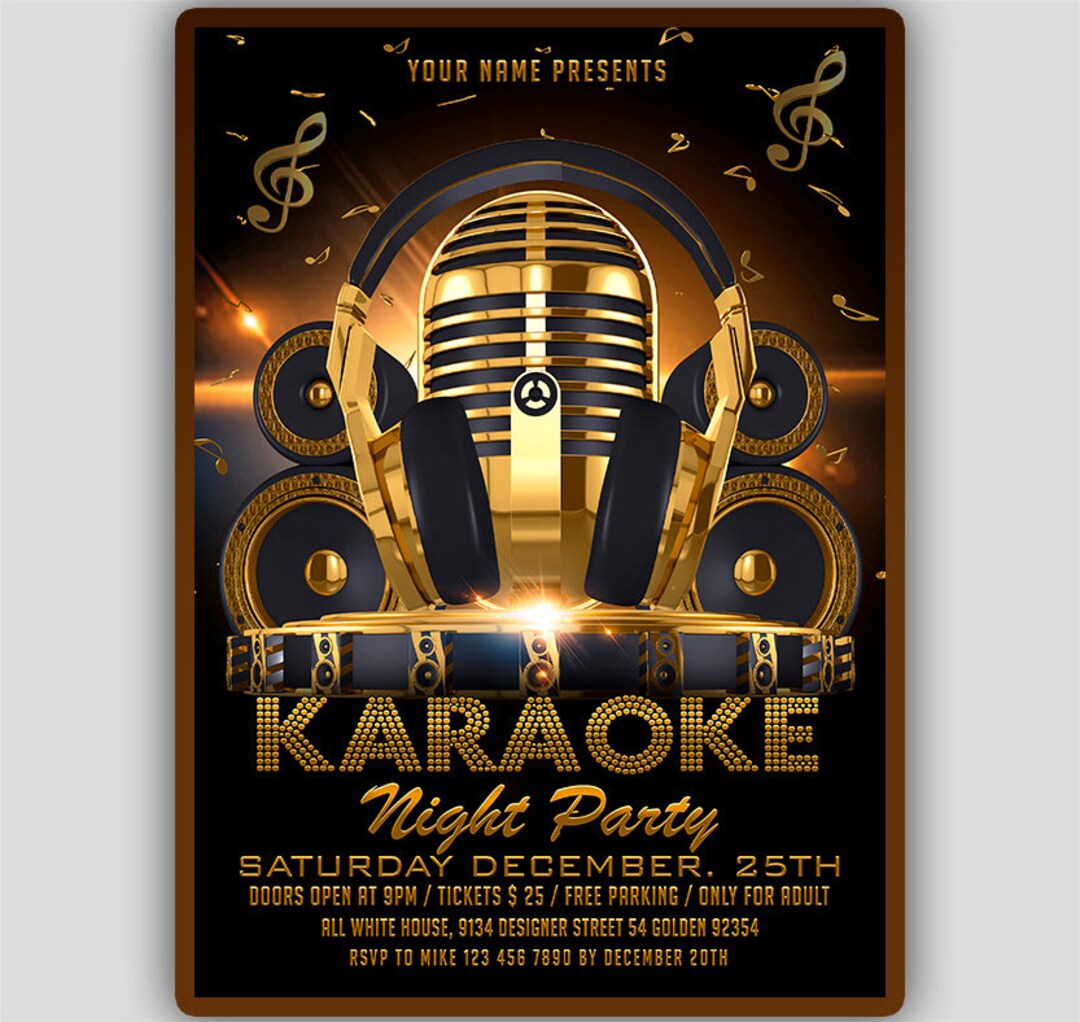 Karaoke Birthday Invitation, Karaoke Birthday Party Invitation, Karaoke