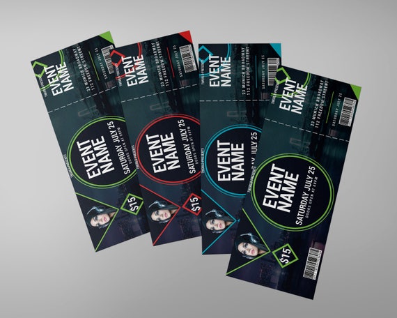 event tickets design editable concert ticket party club etsy