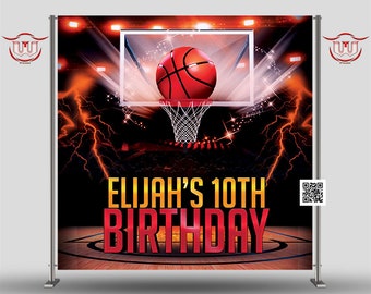 Basketball Birthday Backdrop, Basketball Photo Backdrop, Slam Dunk Birthday Party Backdrop, Basketball Birthday Banner, Basketball Banner