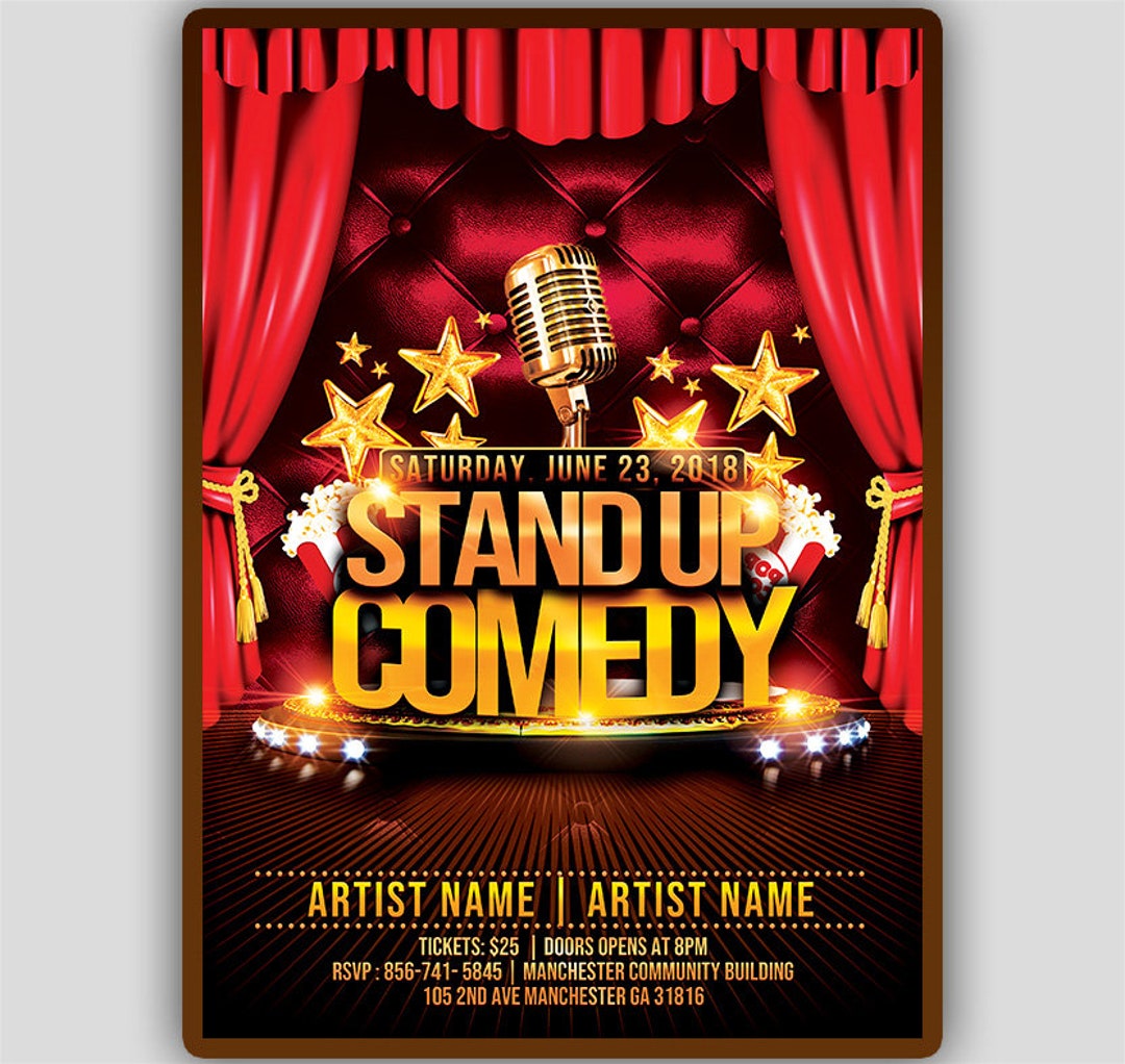 Stand up Comedy Invitation, Comedy Show Flyer, Comedy Night Flyer, Laughing Night Flyer, Comedy