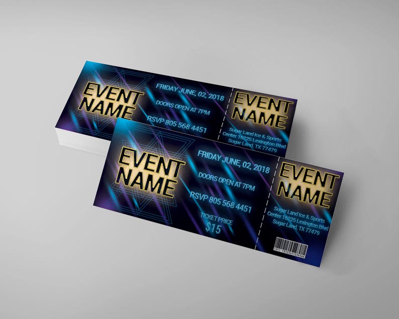 Glow Event Tickets Design Glow in the Dark Party Ticket Glow Etsy