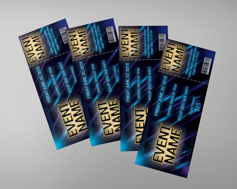 Glow Event Tickets Design Glow in the Dark Party Ticket Glow Etsy