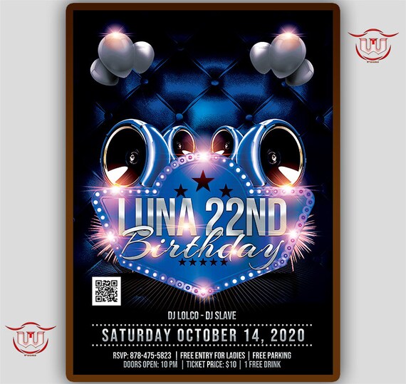 Invitation Bleue De Fete D Anniversaire Invitations De Etsy France