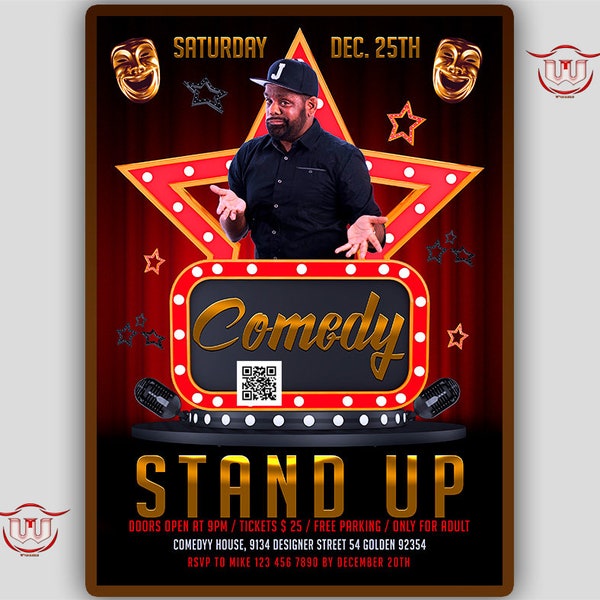 stand up comedy night invitation, comedy flyer, comedy night flyer, comedy show flyer, karaoke night, stand up flyer, comedy event invite