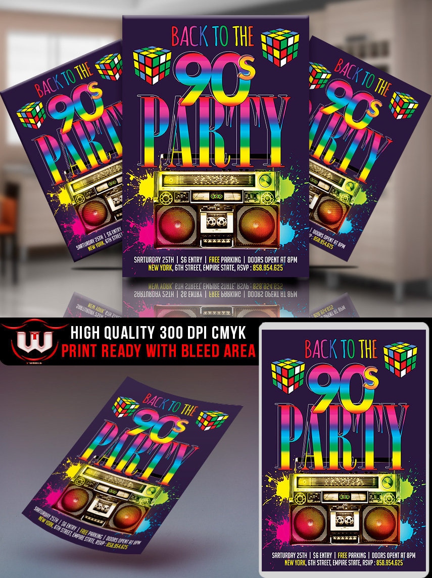 90's Party Invitation 80's Party Invitations - Etsy