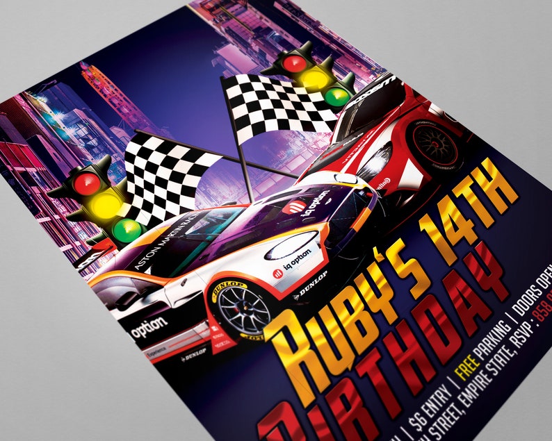 Cars Birthday Invitation Car Racing Invitation Auto Racing Etsy