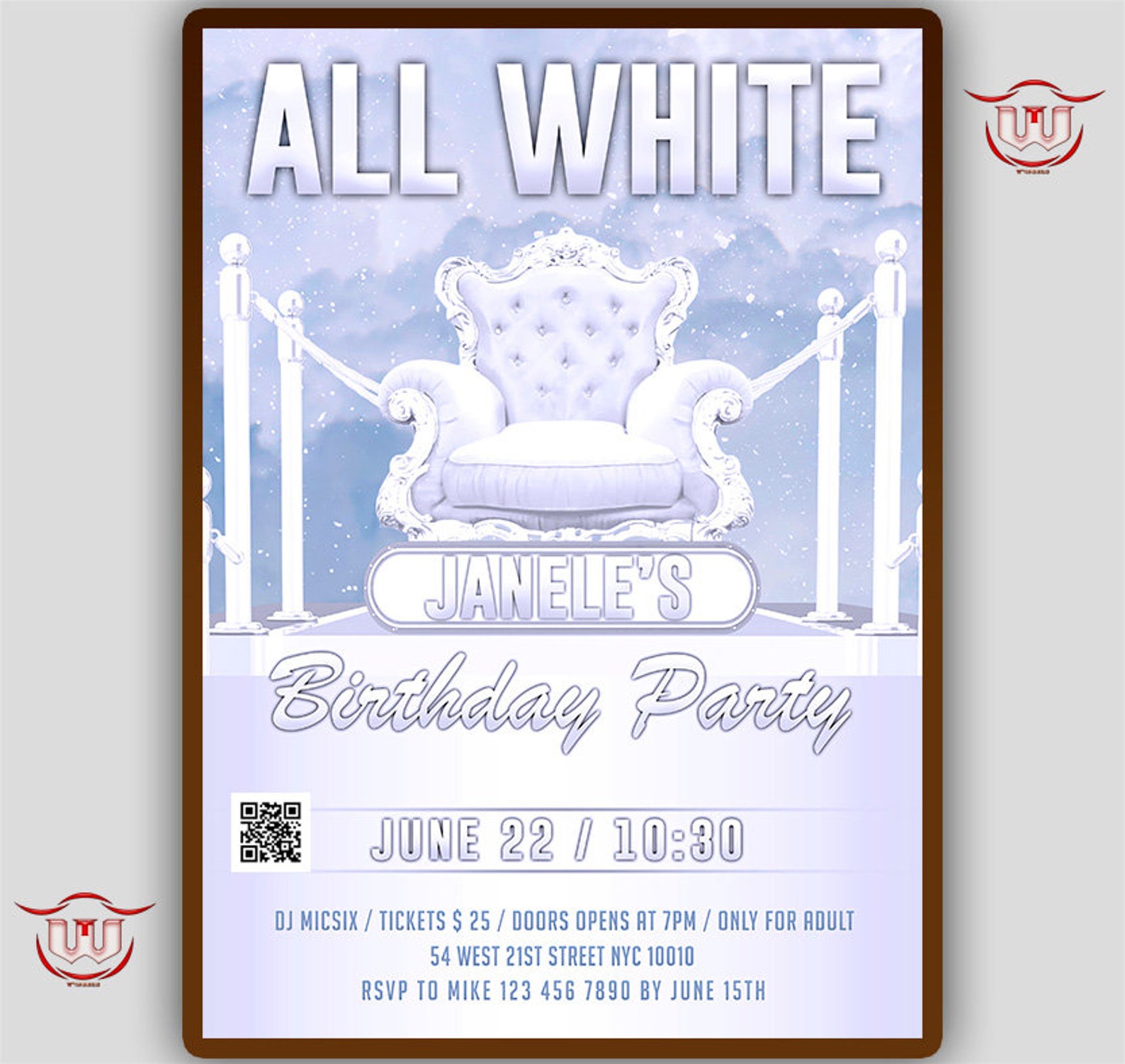 all-white-birthday-flyer-white-party-invite-all-white-etsy