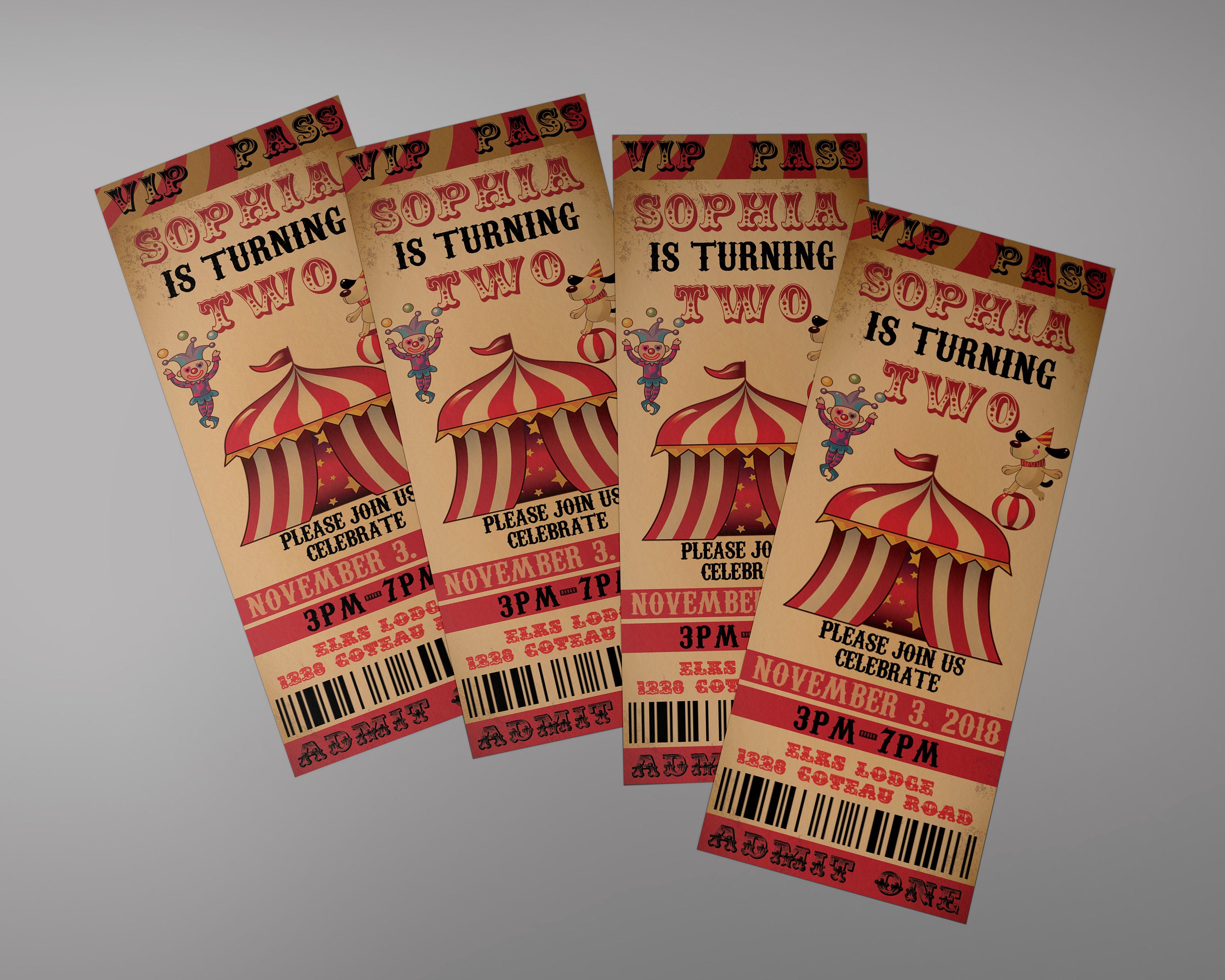 Circus Ticket Invitation Carnival Ticket Invitation Vintage Etsy UK