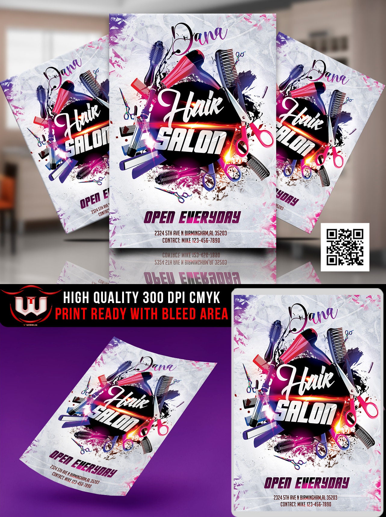 Hair Salon Flyer Hairdressing Flyer Hair Salon Grand - Etsy