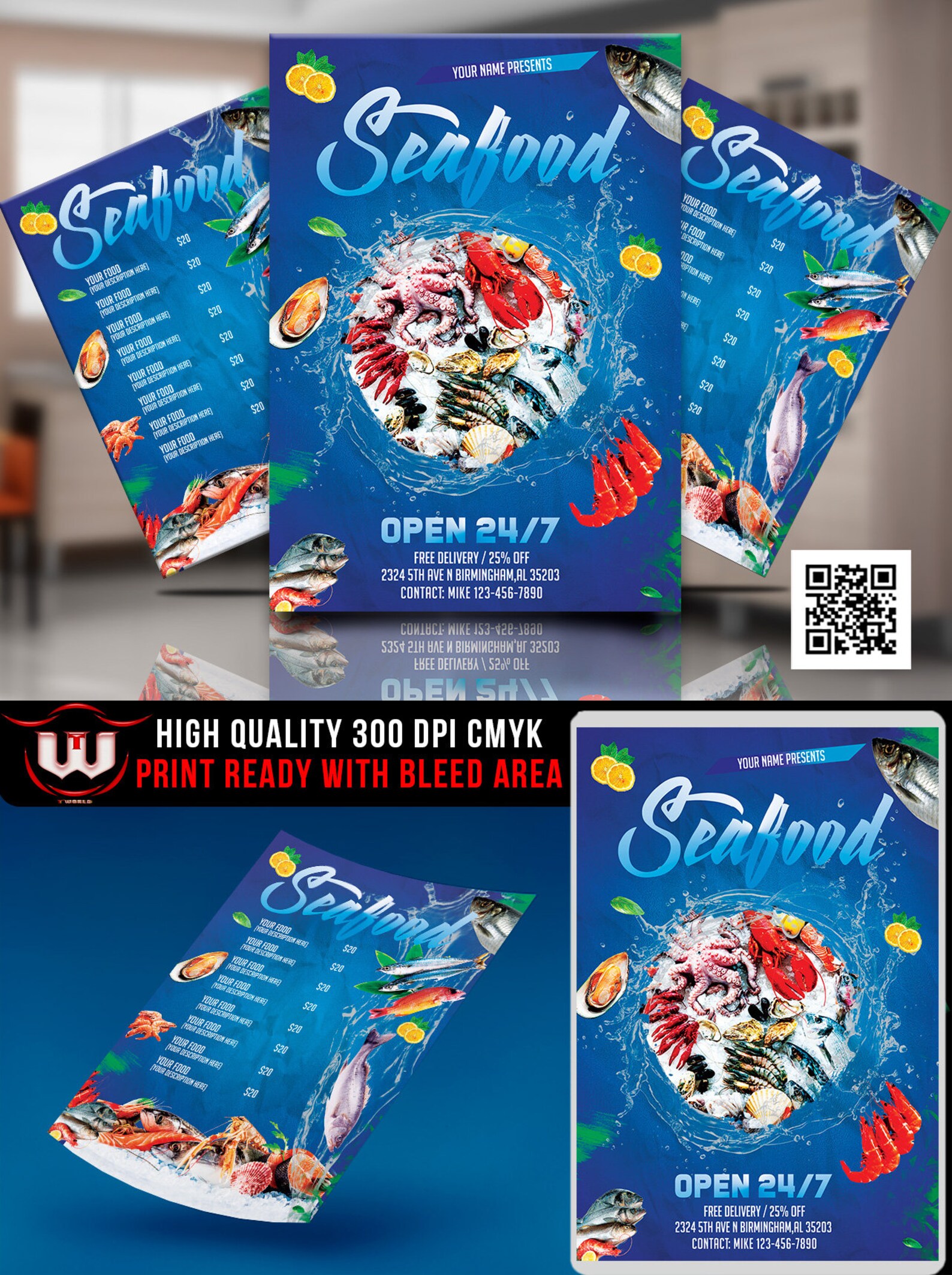 Seafood Flyer Seafood Festival Flyer Seafood Menu Seafood Etsy