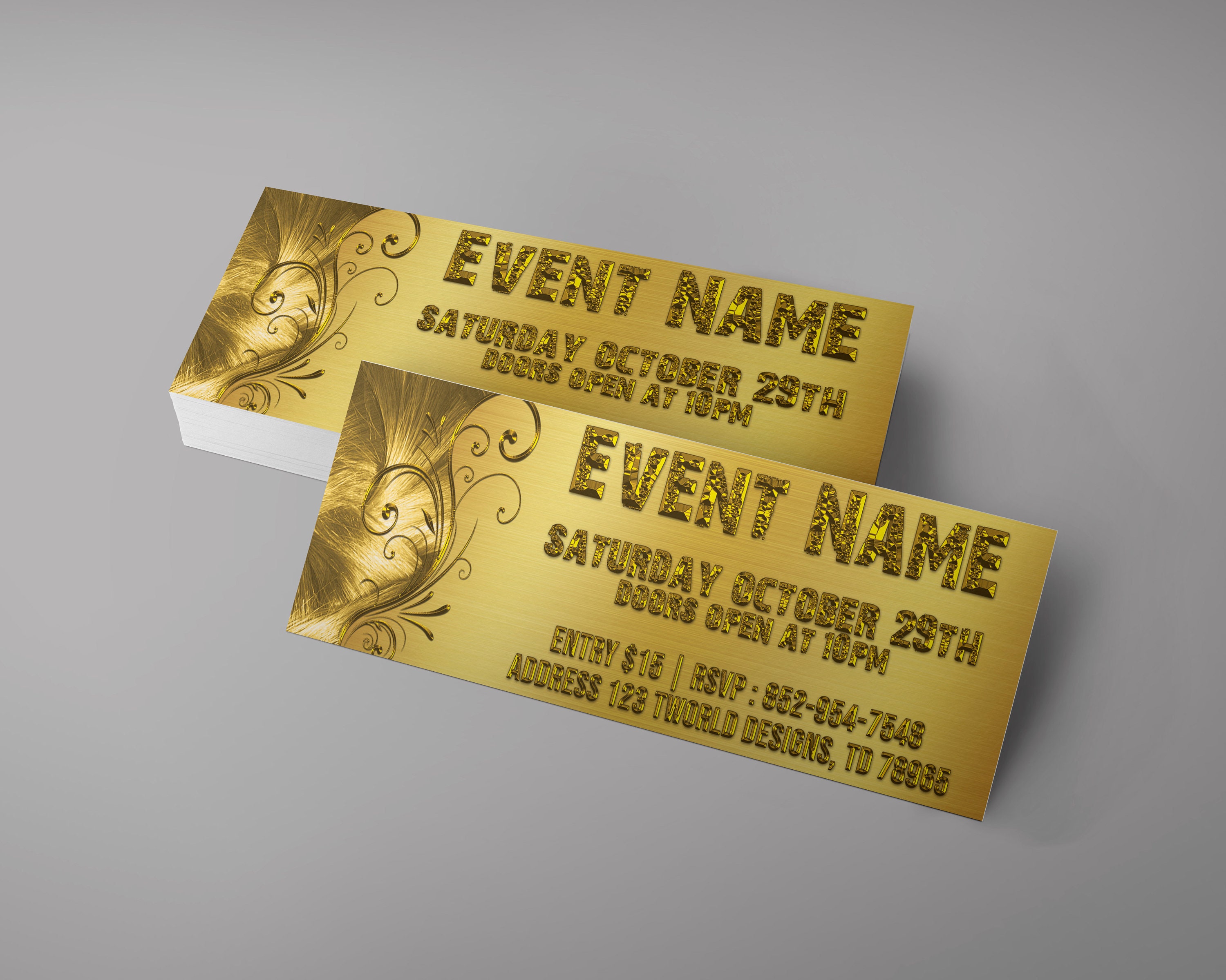 gold event tickets design wedding ticket gala tickets etsy event ticket design