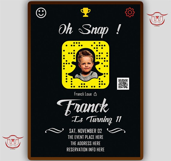 Snapchat Birthday Invtitation Flyer Snapchat Party Snapchat Etsy