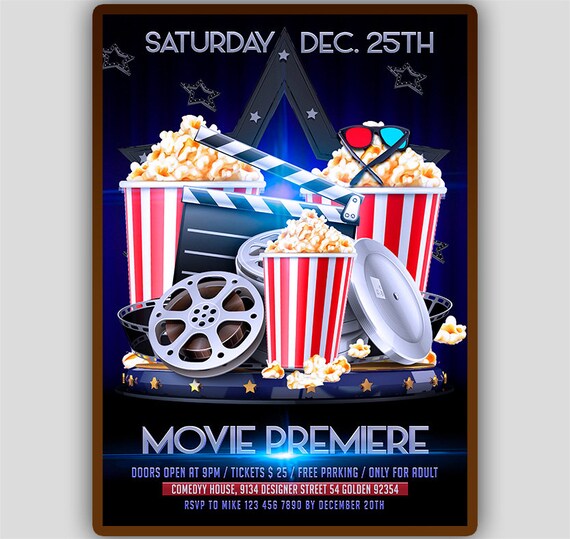 Movie Night Invitation 3d Movie Flyer Film Invite Movie