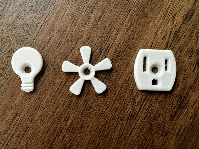 Fan Switch Sticker 6 Pack! 3D Printed Light Switch Icon Decal Label Home Décor Outlet Fan ...