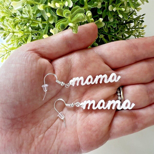 Delicate Mama Earrings Dangle Jewelry Mother Gift Baby Shower Mommy New Mom Mother's Day Gift
