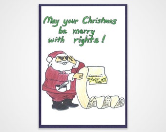 Santa's Patriotic List Holiday Card