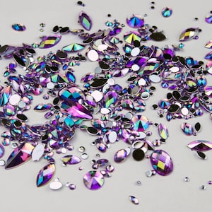 A3 Amethyst Loose Festival Face Gems Jewels Mix - Glitter Face Body Art Skull Teeth
