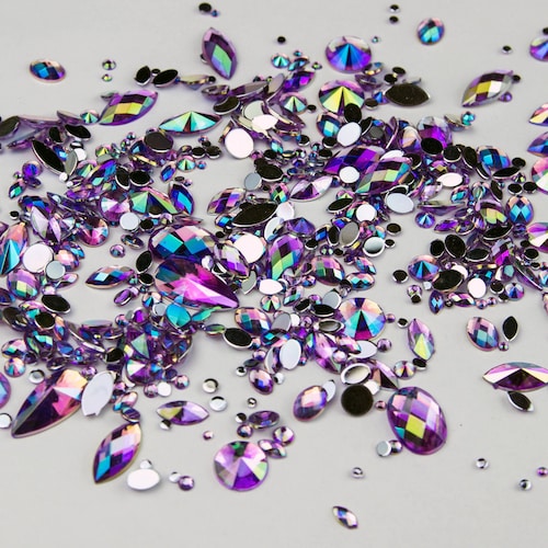 A3 Amethyst Loose Festival Face Gems Jewels Mix - Glitter Face Body Art Skull Teeth