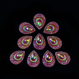Peacock A10 Ruby Loose Festival Face Gems Jewels Mix - Glitter Face Body Art