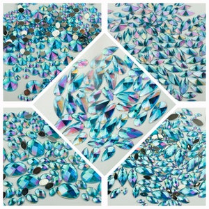 A7 Iridescent Topaz Loose Festival Face Body Gems Jewels 10g Mixed Sizes in Different Shapes.