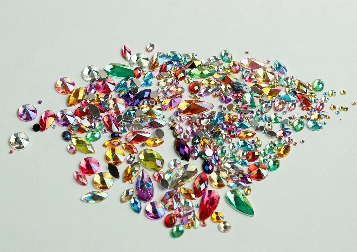 Rainbow Mixed Loose Festival Face Gems 15g Glitter Jewels Etsy UK