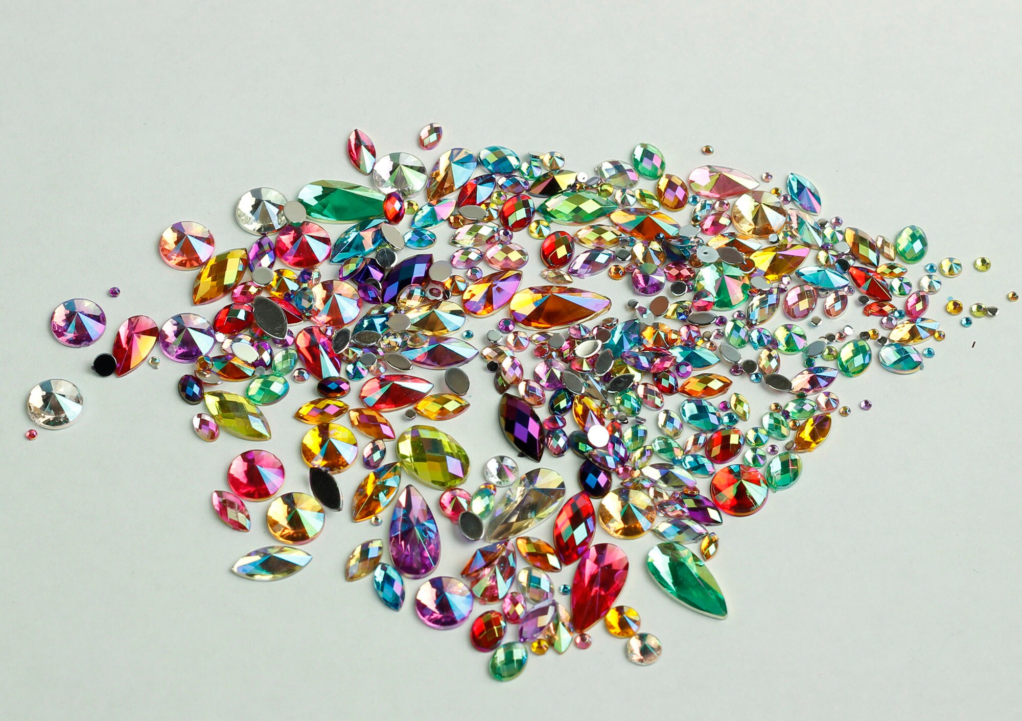 Rainbow Mixed Loose Festival Face Gems 15g Glitter Jewels Etsy