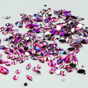 A8 Hot Pink Loose Festival Face Gems Jewels Mix - Glitter Face Body Art Skull Teeth