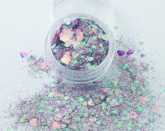 Mermaid Kisses (CM49) Chunky Cosmetic Mixed Glitter - Festival Dance MUA Eye Shadow Face Body Nail Art Tattoo Clubbing