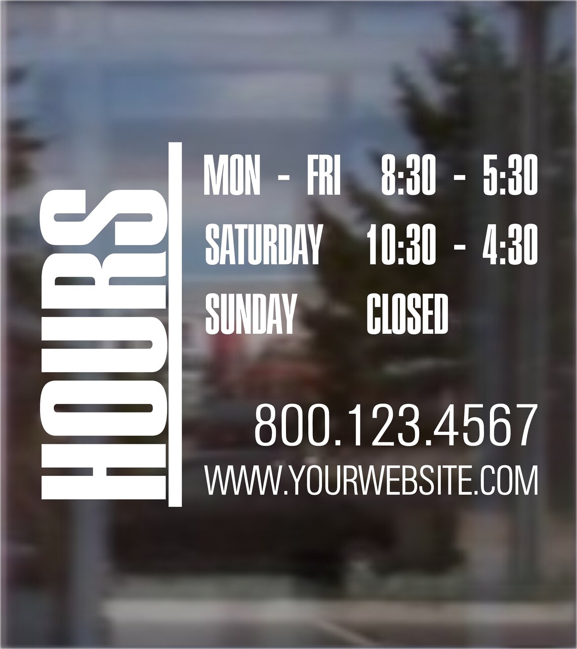 Store Hours Decal Customized With Your Business Hours Etsy