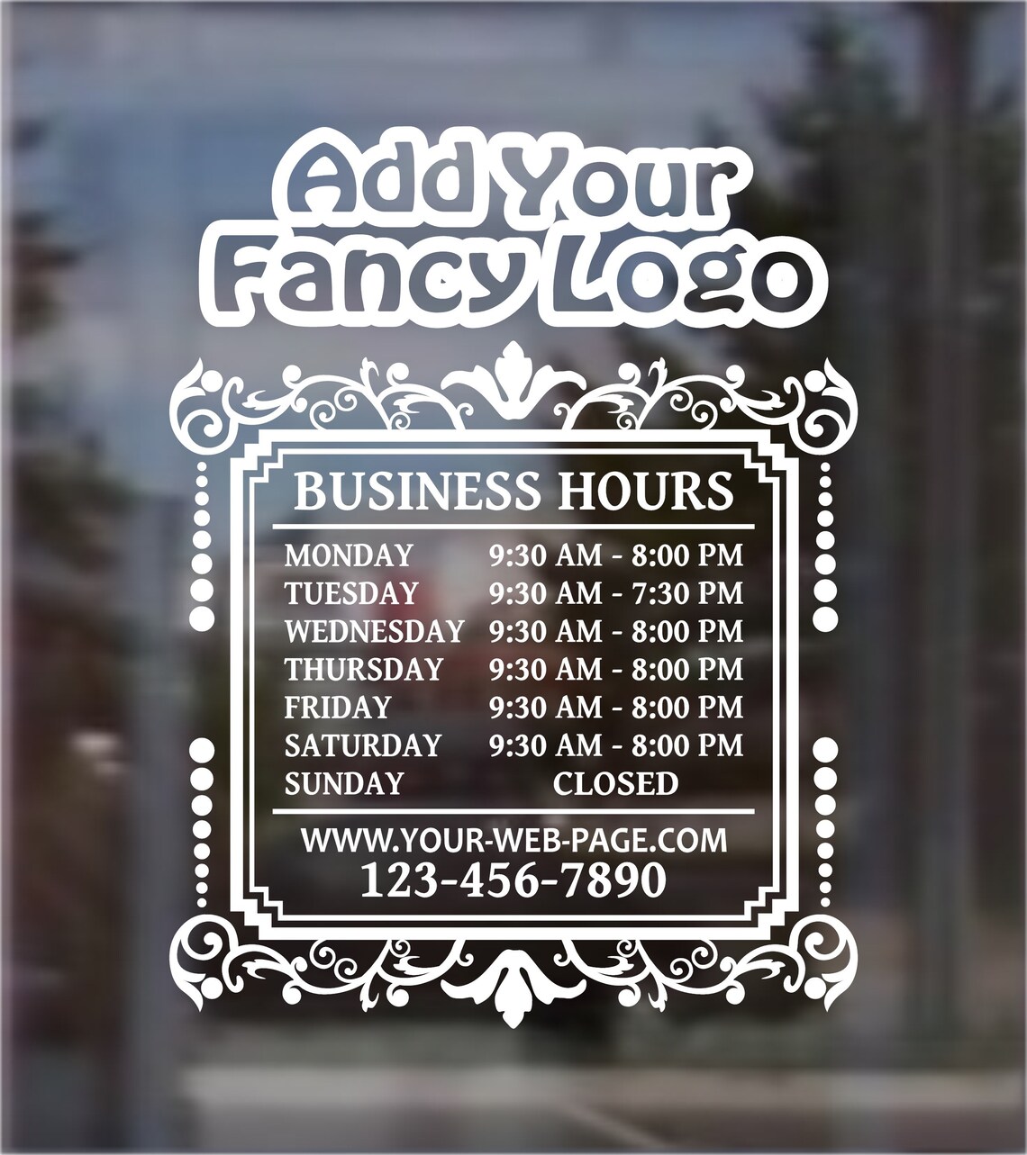 Store Hours Decal Customized With Your Business Hours Etsy