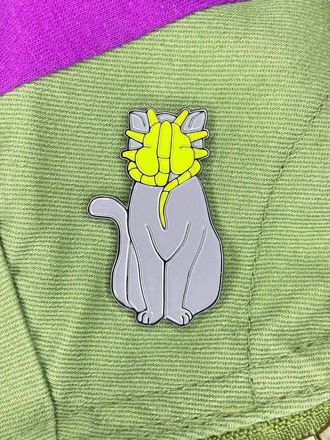 Alien Facehugger Cat gray Etsy