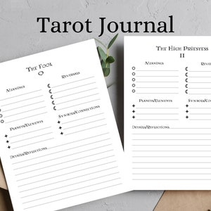 Tarot Journal, Digital Tarot Journal, Tarot Study guide, Tarot Notebook, Tarot, Digital Tarot Notebook