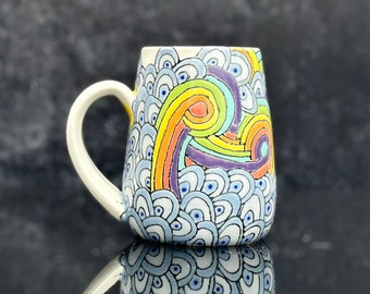 56P - 18 oz Coffee Mug - Handmade - Ceramics and Pottery - Unique Gifts