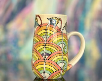 69P - 16 oz Coffee Mug - Handmade - Ceramics and Pottery - Unique Gifts