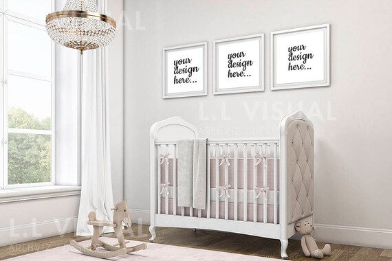 Baby Room Mockup Three Frame Mockup 20x20 Digital Frame Baby Room Mockup Three Frame Mockup 20x20 Digital Frame