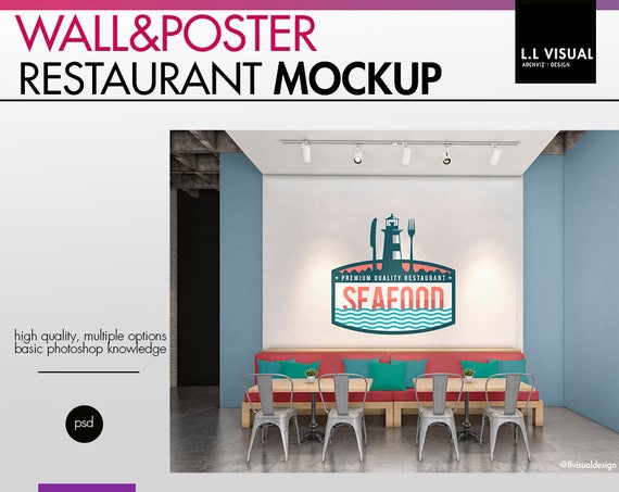 Restaurant Mockup Wallpaper Mockup 18x24 Poster Mockup Styled Photography Restaurant Mockup Wallpaper Mockup 18x24 Poster Mockup Styled Photography